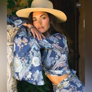 Nine Lives Bazaar Violet Top in Bluebelle